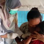 Kegiatan BIAN Di Posyandu Dahlia Desa Rengasdengklok utara Berupa Penyuntikan Imunisasi Dan PMT Bagi Balita