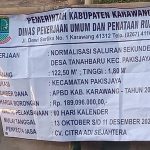 Proyek Normalisasi Sekunder Di Wilayah Desa Tanahbaru, Diduga Langgar Perpres, Sudah Kelewat Batas Waktu
